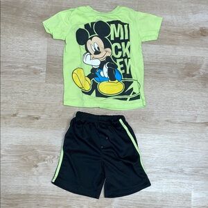 Disney Jr. Mickey Mouse T-Shirt with Coordinating Shorts 2 Piece Outfit Set